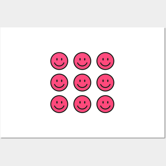 Pink emoji sticker pack Wall Art by EmeraldWasp